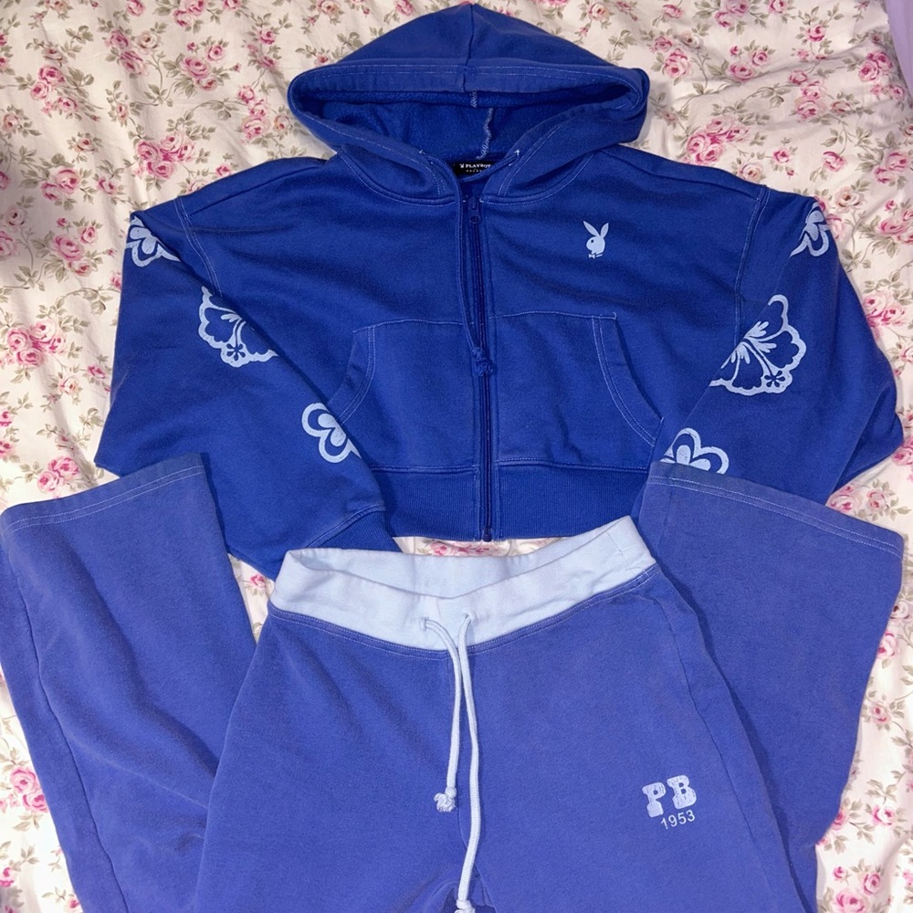 Playboy blue hoodie and sweatpants set